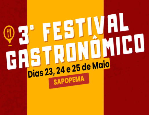 Inscrições para o 3º Festival Gastronômico